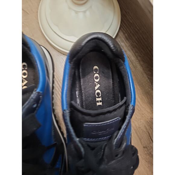 Coach Carter PERF RUNNER Sneakers Low Cut Leather FG1600 Blue Black Size 8D - Picture 11 of 16